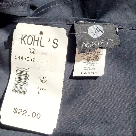 NWT Anxiety Black Stretch Crop Corset Top (L) - Picture 4 of 8